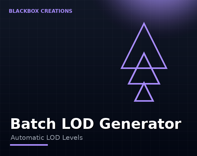 Batch LOD Generator creating LOD levels for multiple Unity models in one click