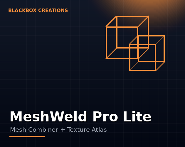 MeshWeld Pro Lite combining Unity meshes and baking a texture atlas to reduce draw calls